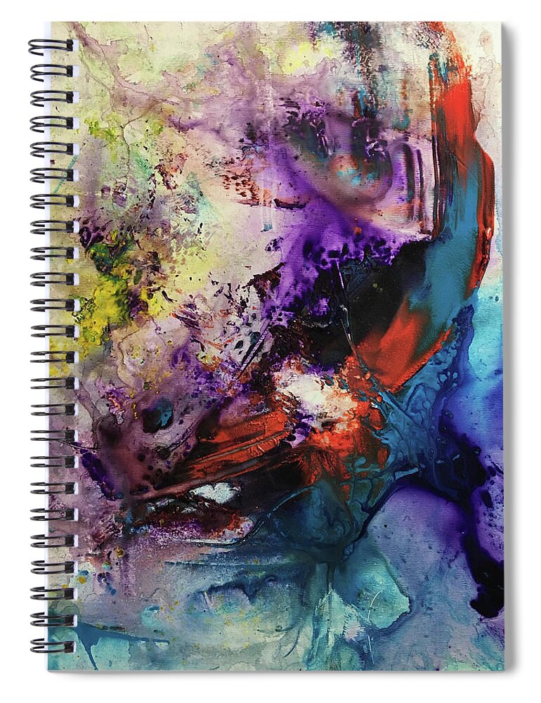 Abstract Art Spiral Notebook featuring the painting Animus Enthralled by Rodney Frederickson