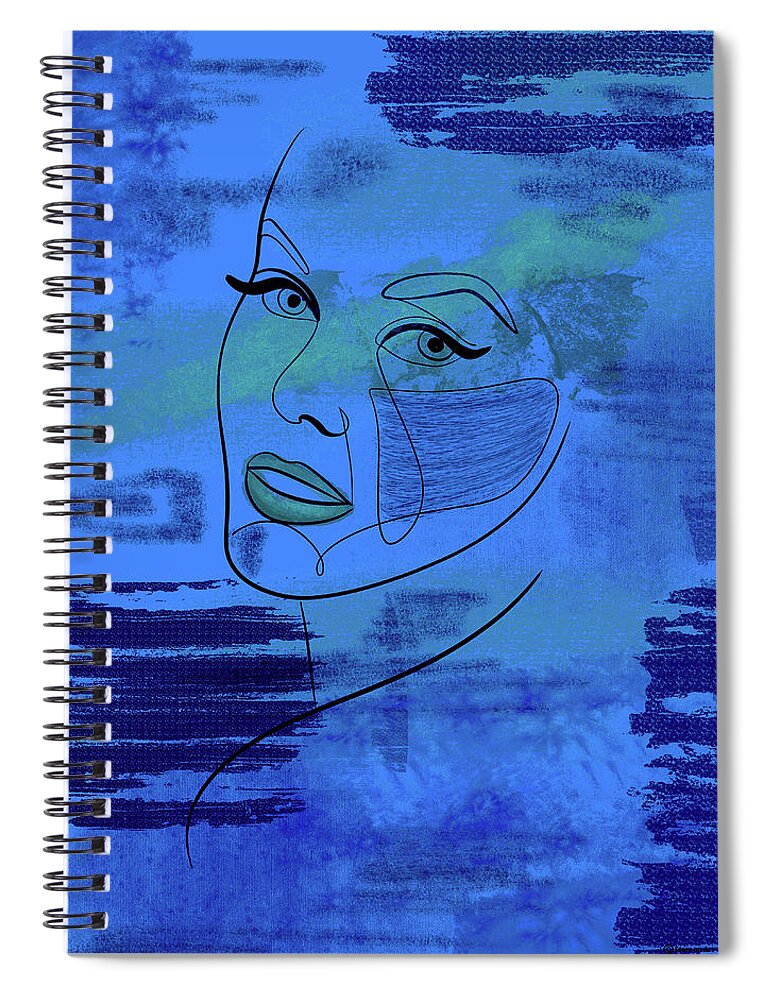 Ann Spiral Notebook featuring the drawing Ann-Margret minimalist portrait -c1 by Movie World Posters