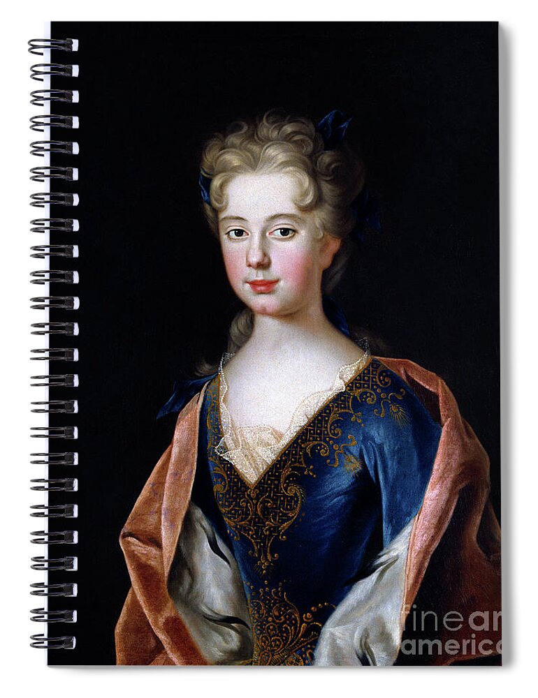 1712 Spiral Notebook featuring the painting Anna Leszczynska by Johan Starbus