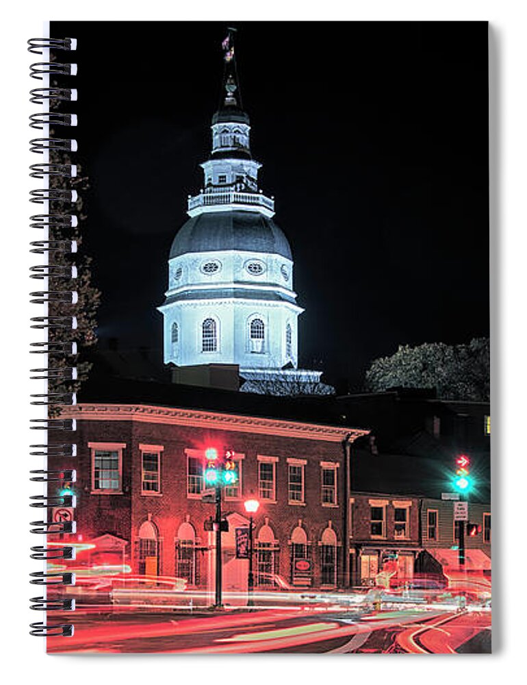 Maryland Spiral Notebook featuring the photograph Annapolis Christmas 09 by Robert Fawcett