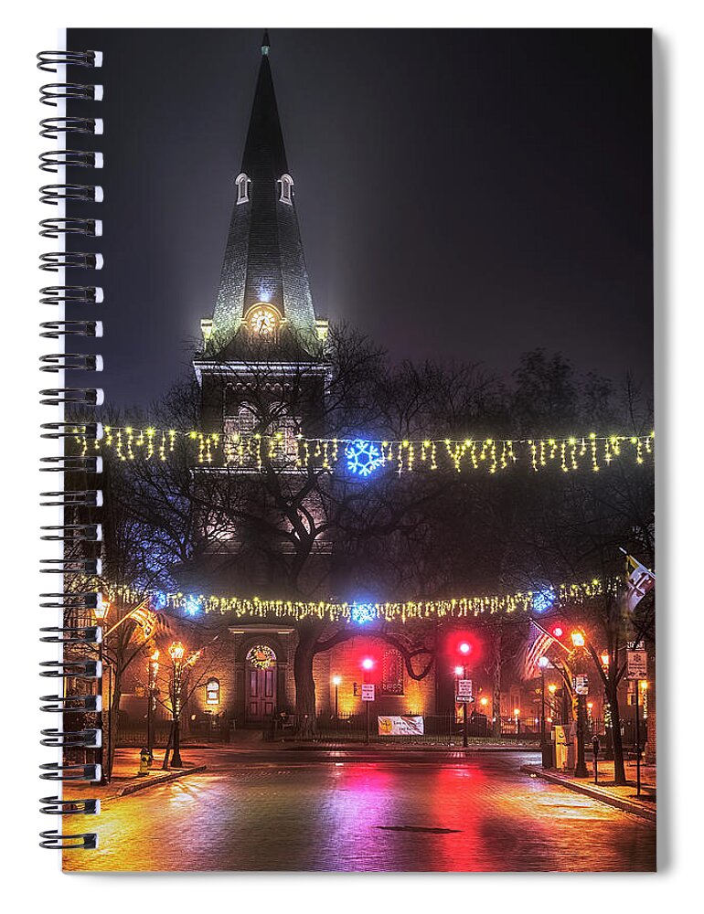 Maryland Spiral Notebook featuring the photograph Annapolis Christmas 13 by Robert Fawcett