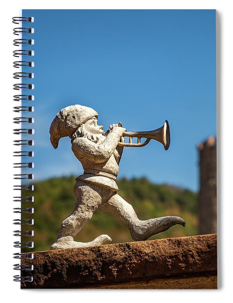 Gnome Spiral Notebook featuring the photograph Announcing Happy Hour by Elvira Peretsman