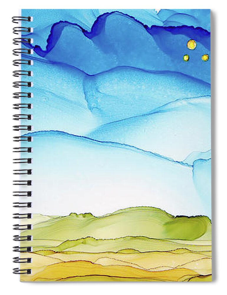 Dreamscape Spiral Notebook featuring the painting Another Earth by Winona's Sunshyne