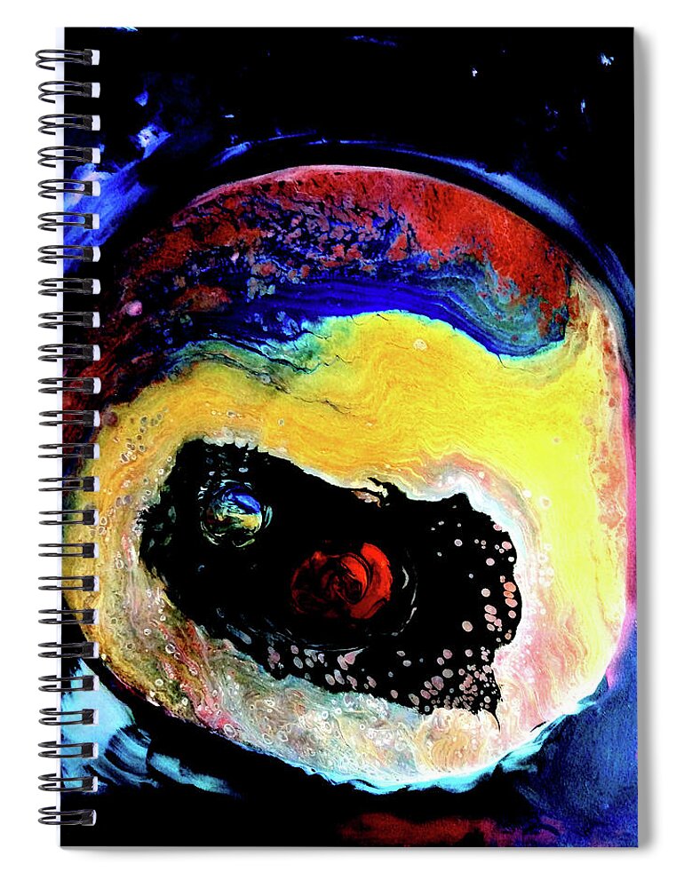 Planet Spiral Notebook featuring the painting Another World by Anna Adams