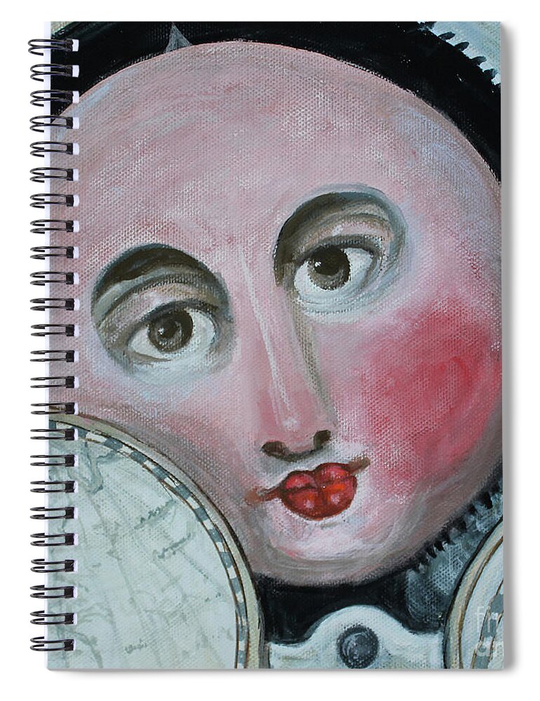 Still Life Spiral Notebook featuring the painting Antique Clock Dial by Lyric Lucas