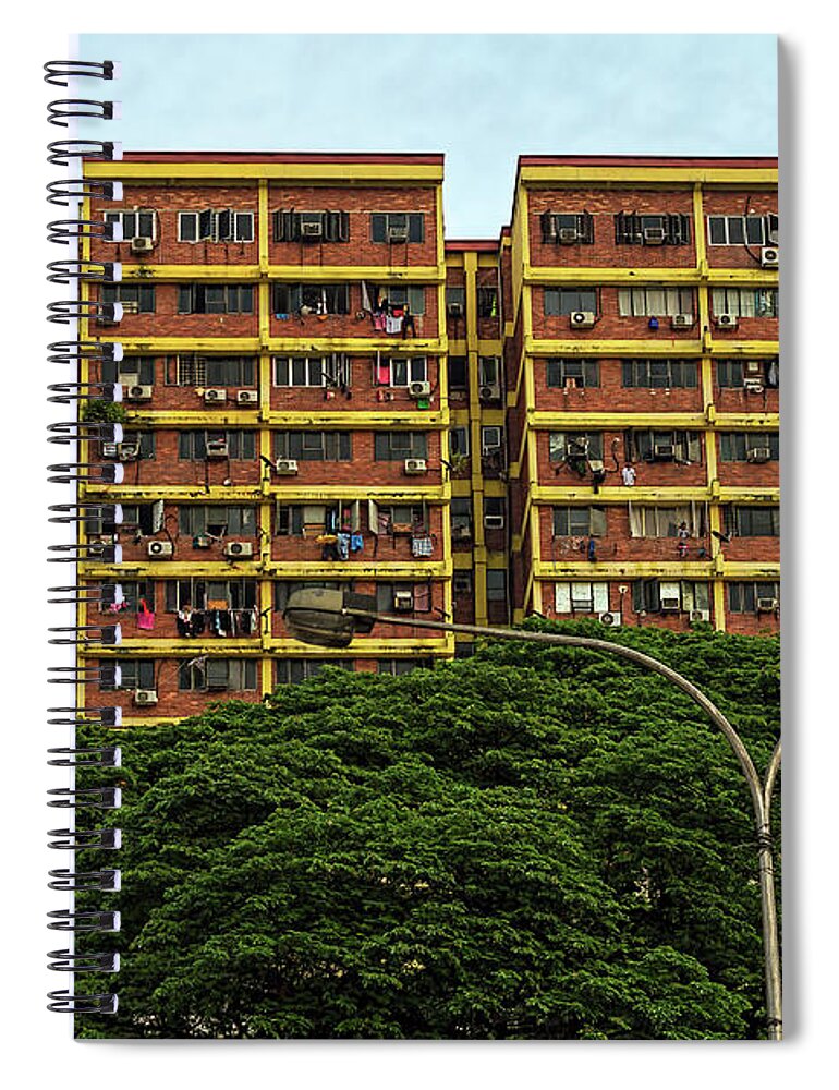 Apartments Spiral Notebook featuring the photograph Apartment Living - Asian Style by Elaine Teague