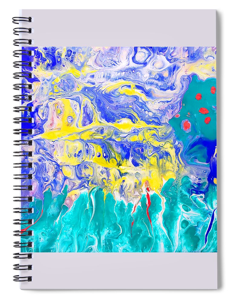 Abstract Spiral Notebook featuring the painting Apple Beach by Christine Bolden