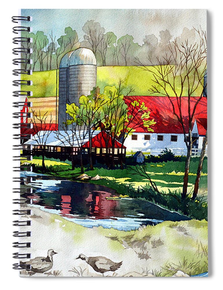 Watercolor Spiral Notebook featuring the painting Apple Pie and Cracker Jack by Mick Williams