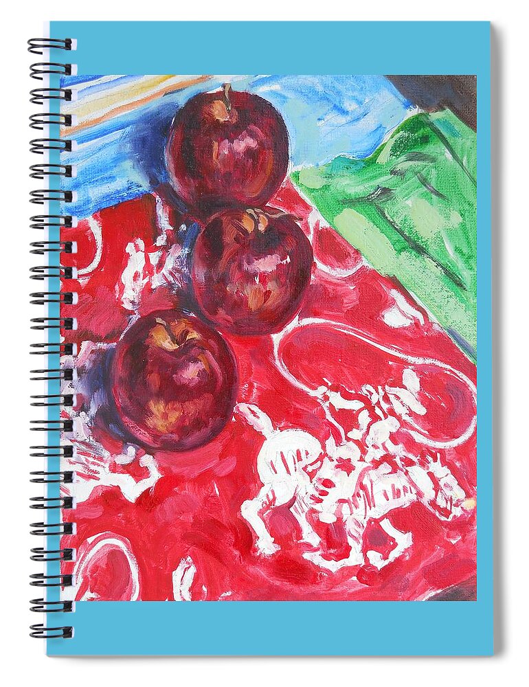 Apple Spiral Notebook featuring the painting Apple Round-up by Thomas Dans