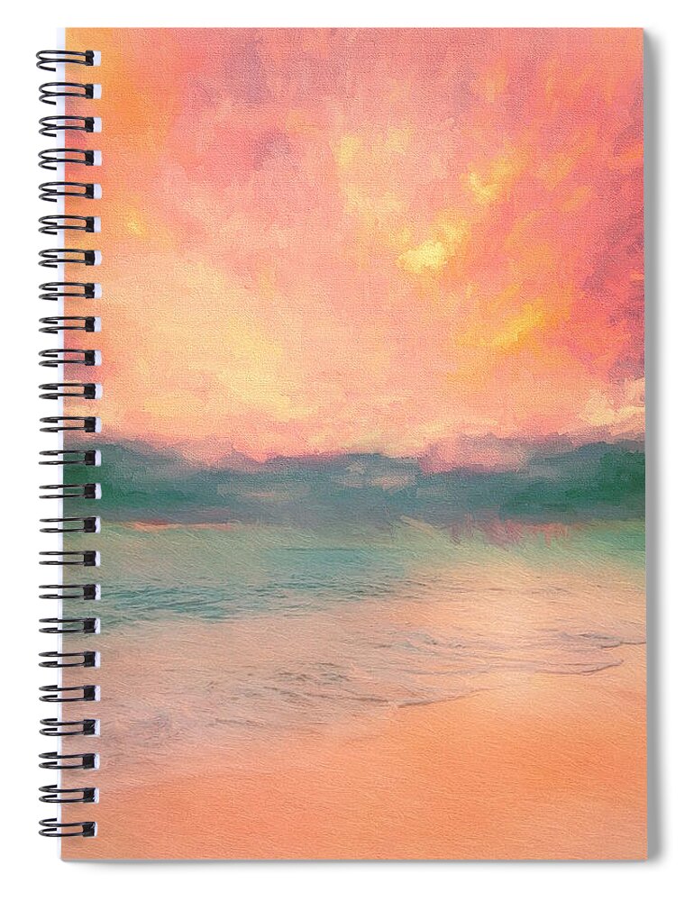 Abstract Oceanscape Spiral Notebook featuring the digital art Apricot Daydream by Don DePaola