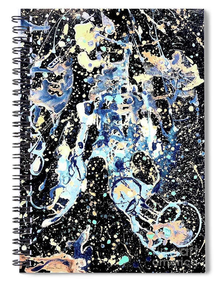 Abstract Spiral Notebook featuring the painting Aquatic Journey by Jacqui Hawk