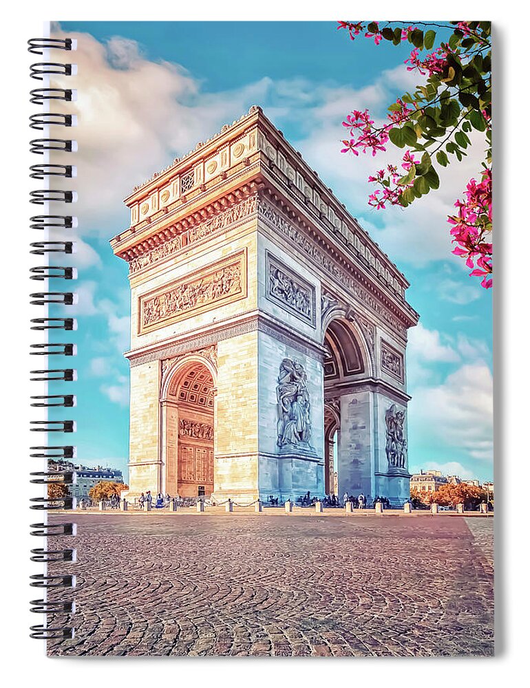 France Spiral Notebook featuring the photograph Arc De Triomphe by Manjik Pictures