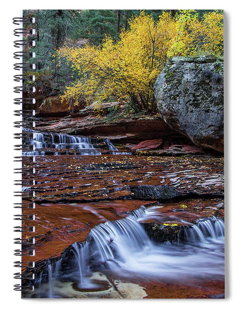 Arch Angel Falls Spiral Notebook featuring the photograph Arch Angel Falls Zion - The Subway by Wesley Aston