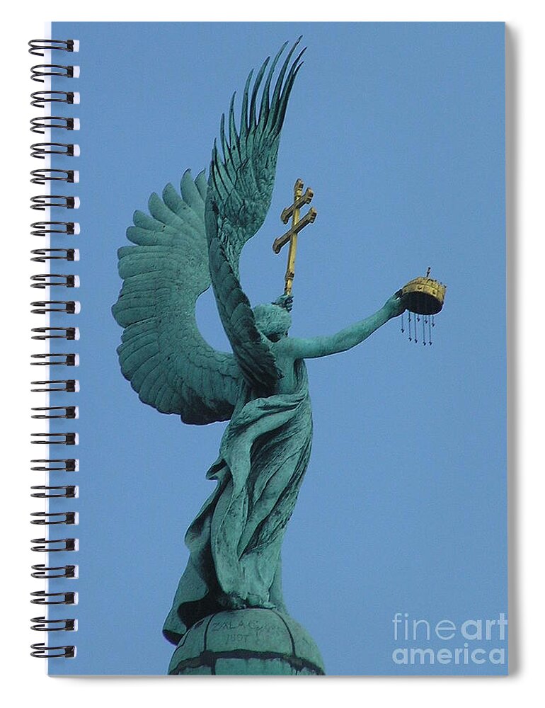 Archangel Gabriel Spiral Notebook featuring the photograph Budapest Archangel Gabriel02 by Mary Kobet