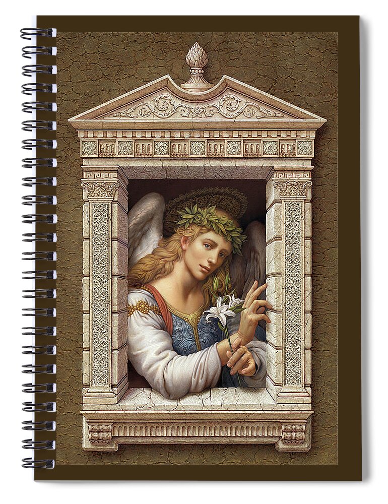 Christian Art Spiral Notebook featuring the painting Archangel Gabriel 2 #1 by Kurt Wenner