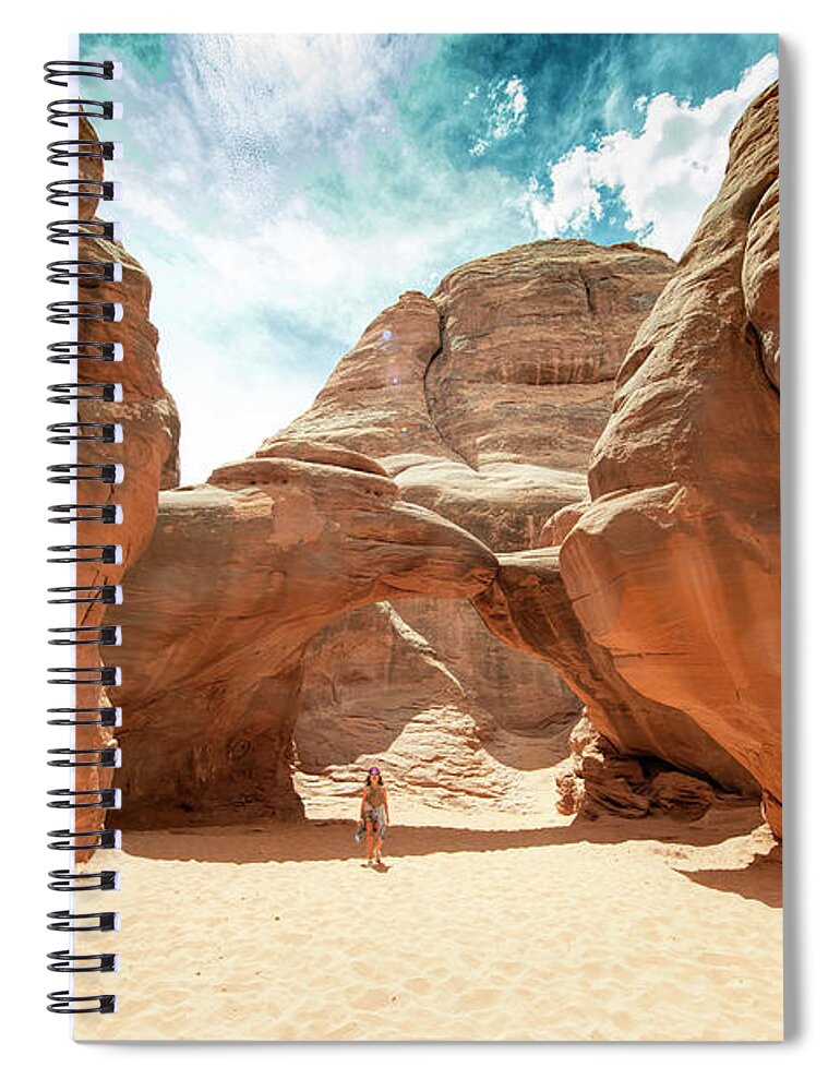 Arches National Park Spiral Notebook featuring the photograph Arches National Park in Moab Utah by David Oppenheimer