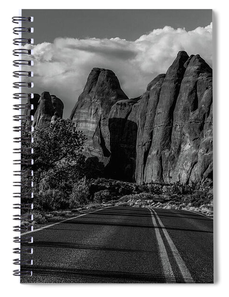 Black And White Spiral Notebook featuring the photograph Arches National Park by Steve Brown