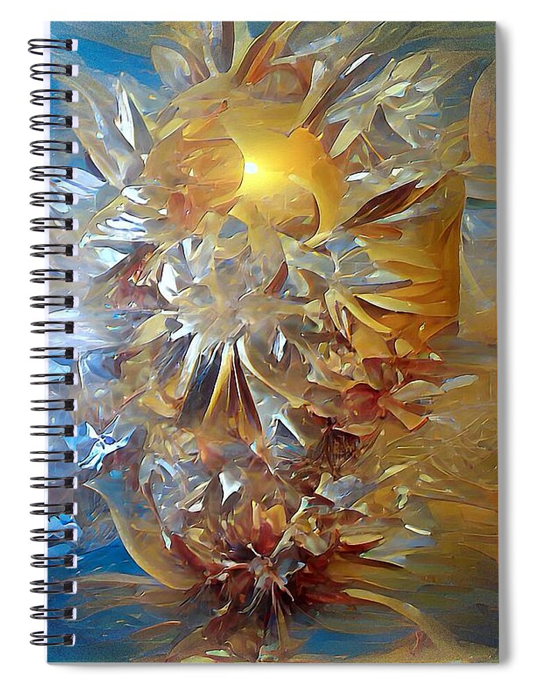 Nature Spiral Notebook featuring the digital art Arctic Gold by David Manlove