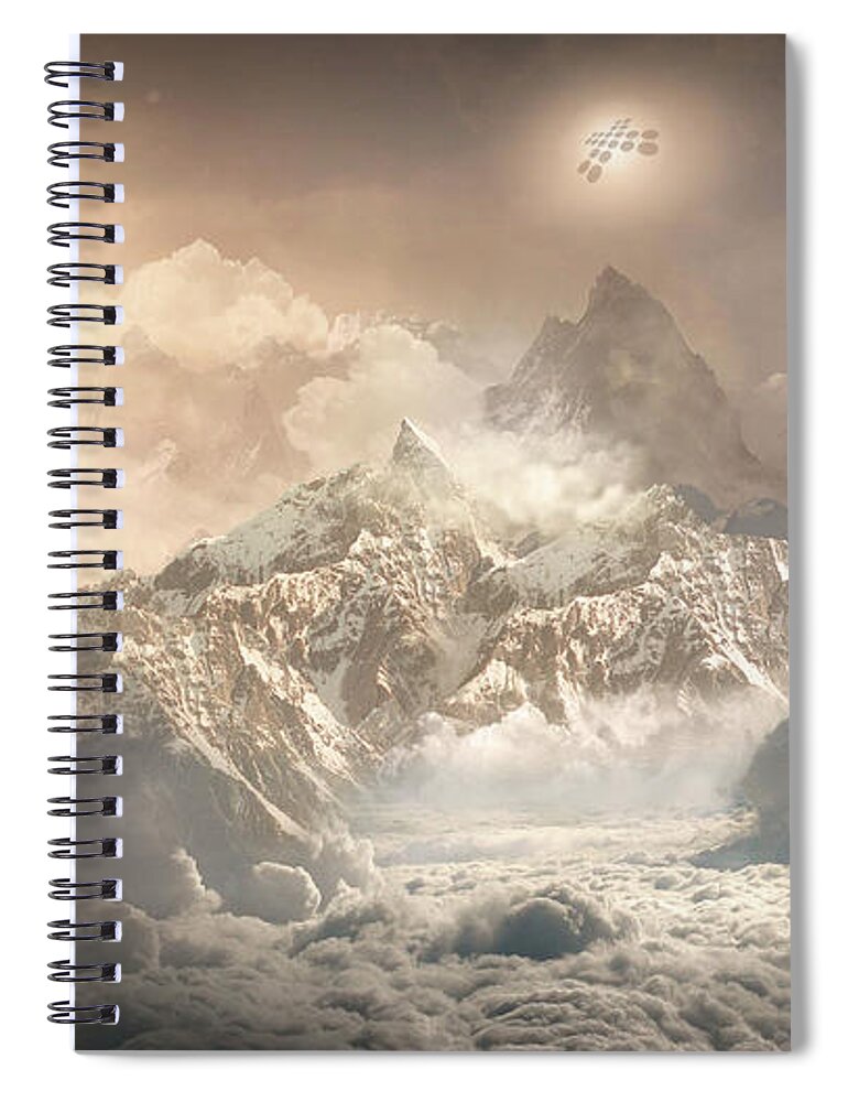  Spiral Notebook featuring the digital art Are You Going to Heaven? by Jorge Figueiredo