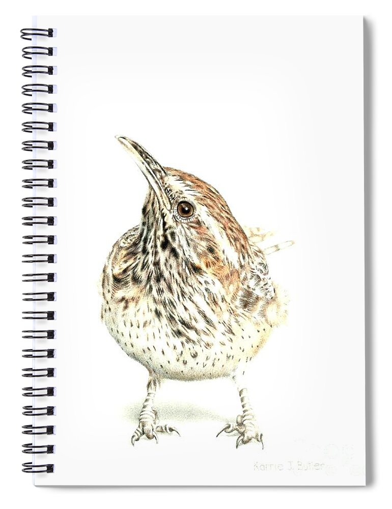 Arizona Spiral Notebook featuring the drawing Arizona State Bird by Karrie J Butler