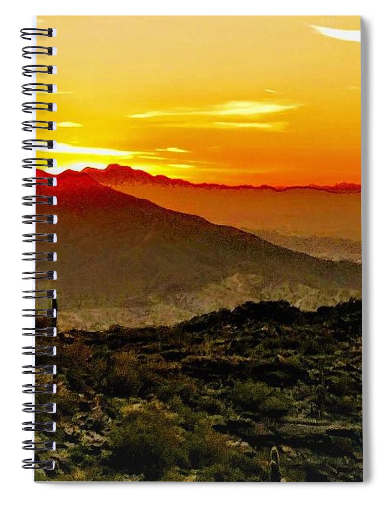  Spiral Notebook featuring the photograph Arizona Sunset by Brad Nellis