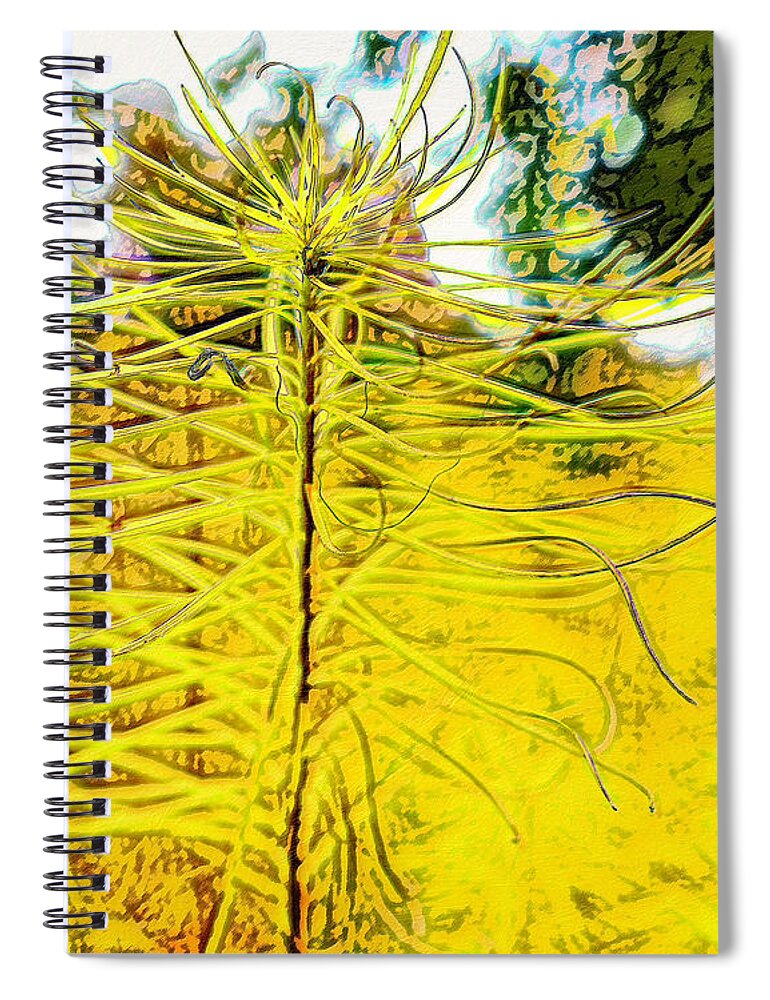 Amsonia Spiral Notebook featuring the mixed media Arkansas Amsonia in the Autumn by Bentley Davis