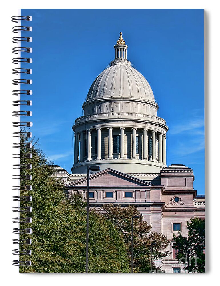 Arkansas State Capitol Spiral Notebook featuring the photograph Arkansas State Capitol by Joan Bertucci