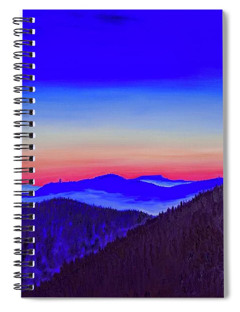 Coast Range View Spiral Notebook featuring the painting Arlo's Coast Range view by Lisa Rose Musselwhite