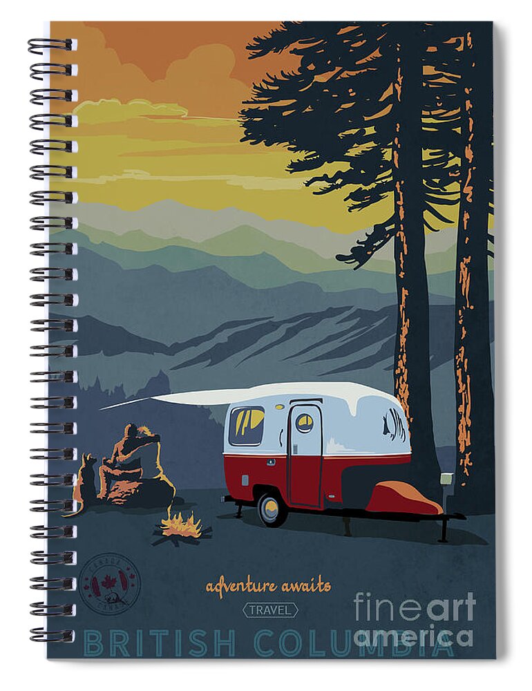 Retro Travel Spiral Notebook featuring the painting Armadillo by Sassan Filsoof