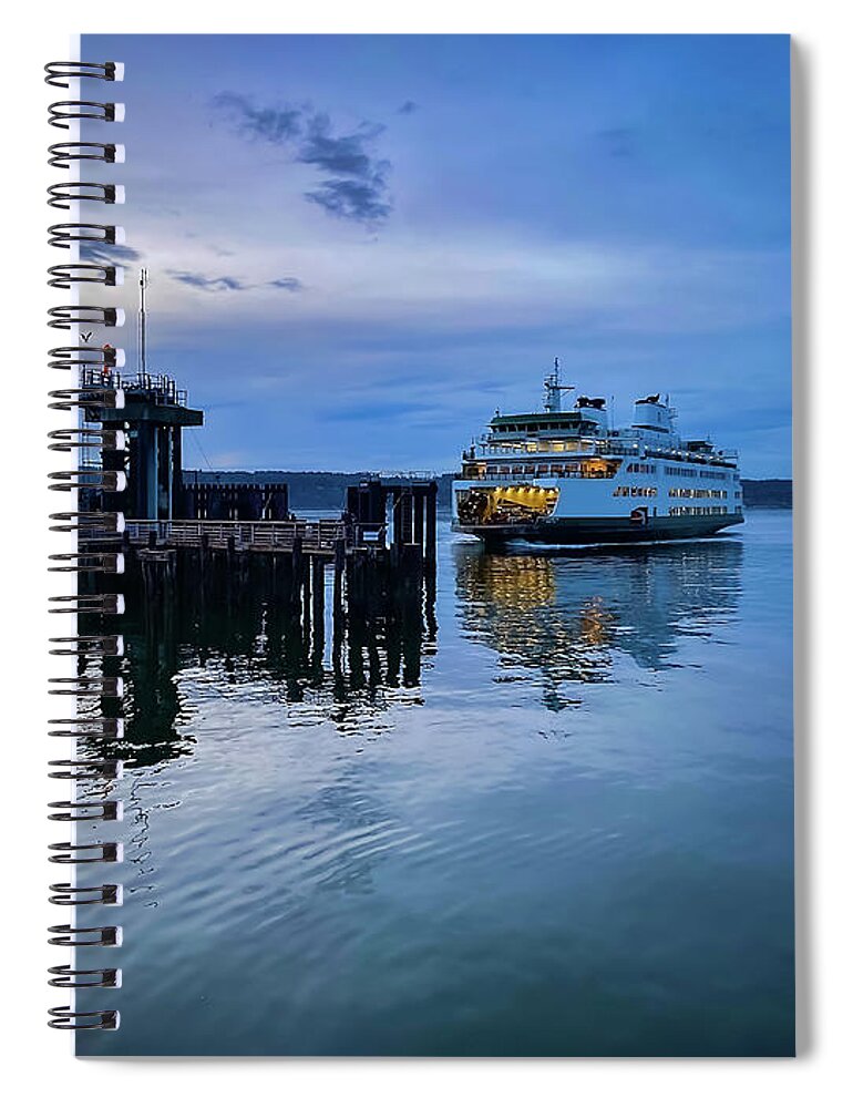 Sea Spiral Notebook featuring the photograph Arriving of ferry by Anamar Pictures