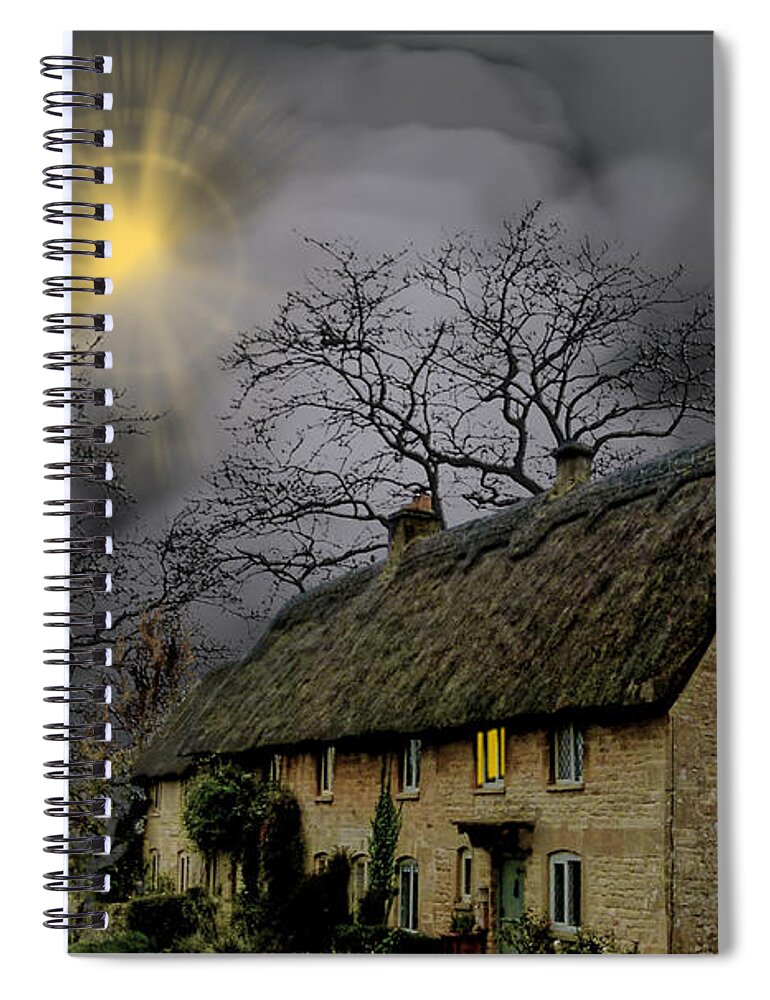 England Storm Spooky Spiral Notebook featuring the digital art Art-1151 by Bob Shimer