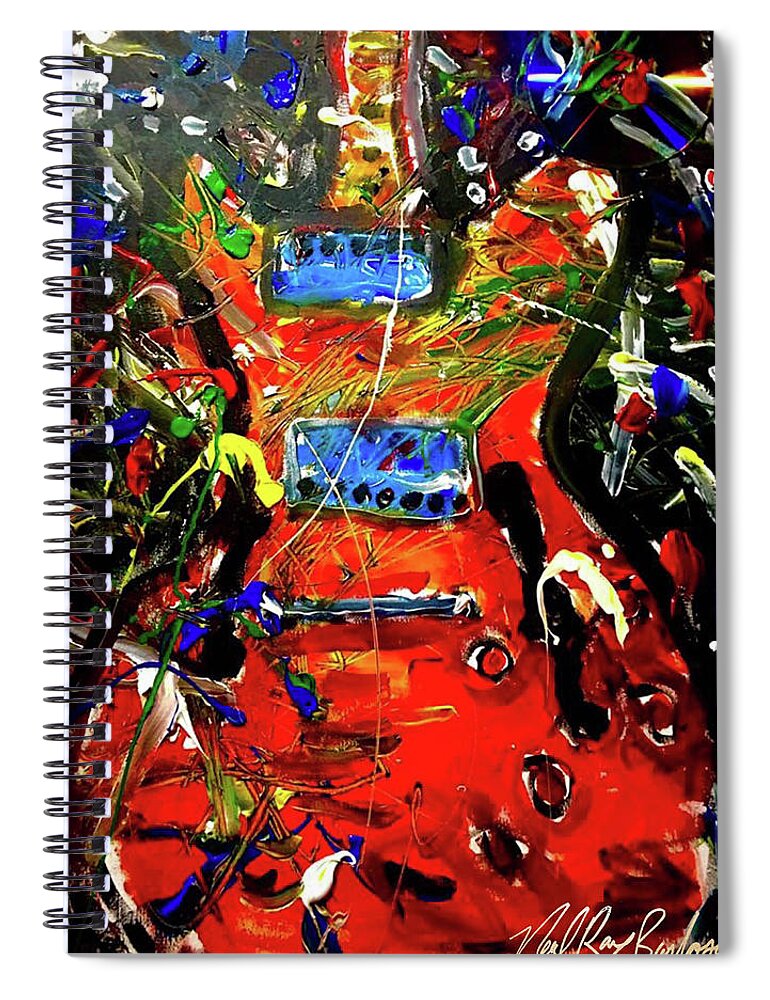  Spiral Notebook featuring the painting Art Battle Rock by Neal Barbosa