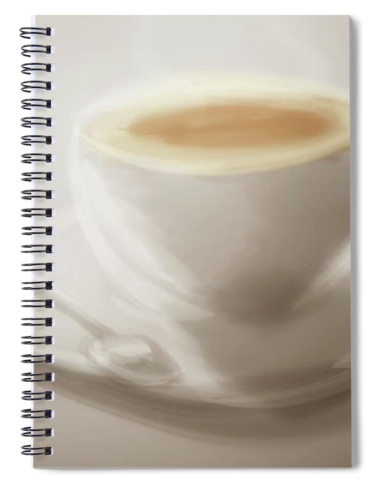 Coffee Spiral Notebook featuring the digital art Art - Coffee Time by Matthias Zegveld