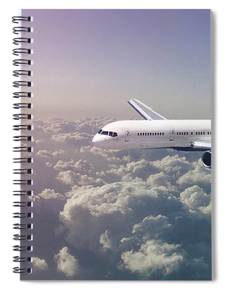 Aircraft Spiral Notebook featuring the digital art Art - Flight 715 by Matthias Zegveld