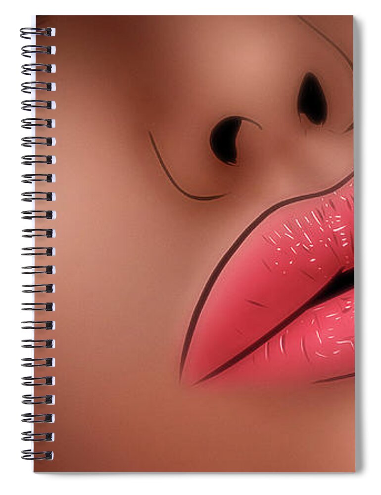 Kiss Spiral Notebook featuring the digital art Art - Fruitful Lips by Matthias Zegveld