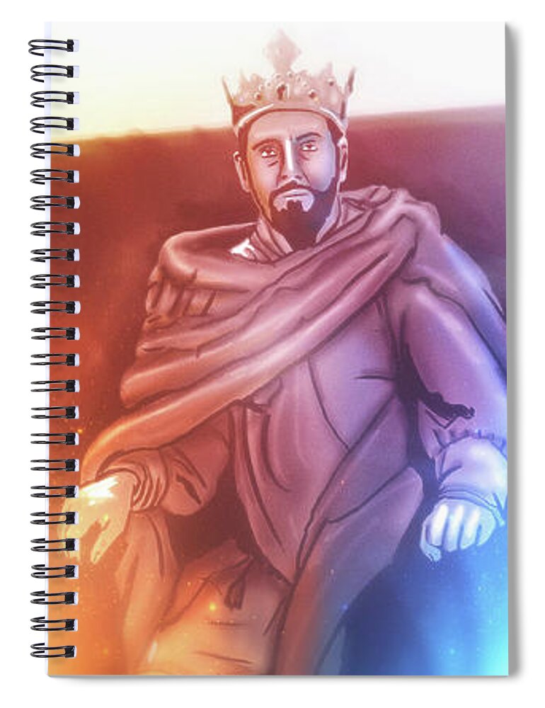 Fantasy Spiral Notebook featuring the digital art Art - Great King David by Matthias Zegveld