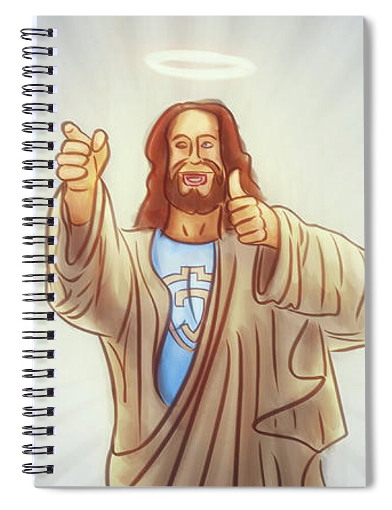 Jesus Spiral Notebook featuring the digital art Art - Jesus the Messiah by Matthias Zegveld