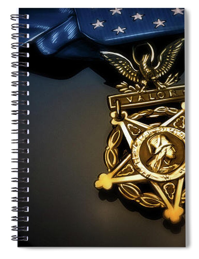 Medals Spiral Notebook featuring the digital art Art - Medal of Honor by Matthias Zegveld