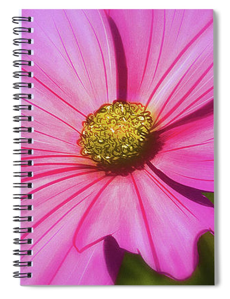 Flowers Spiral Notebook featuring the digital art Art - Pink Flower by Matthias Zegveld