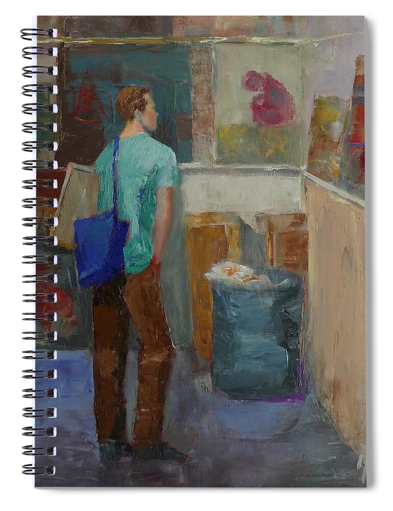 Boy Spiral Notebook featuring the painting Art Student by Irena Jablonski