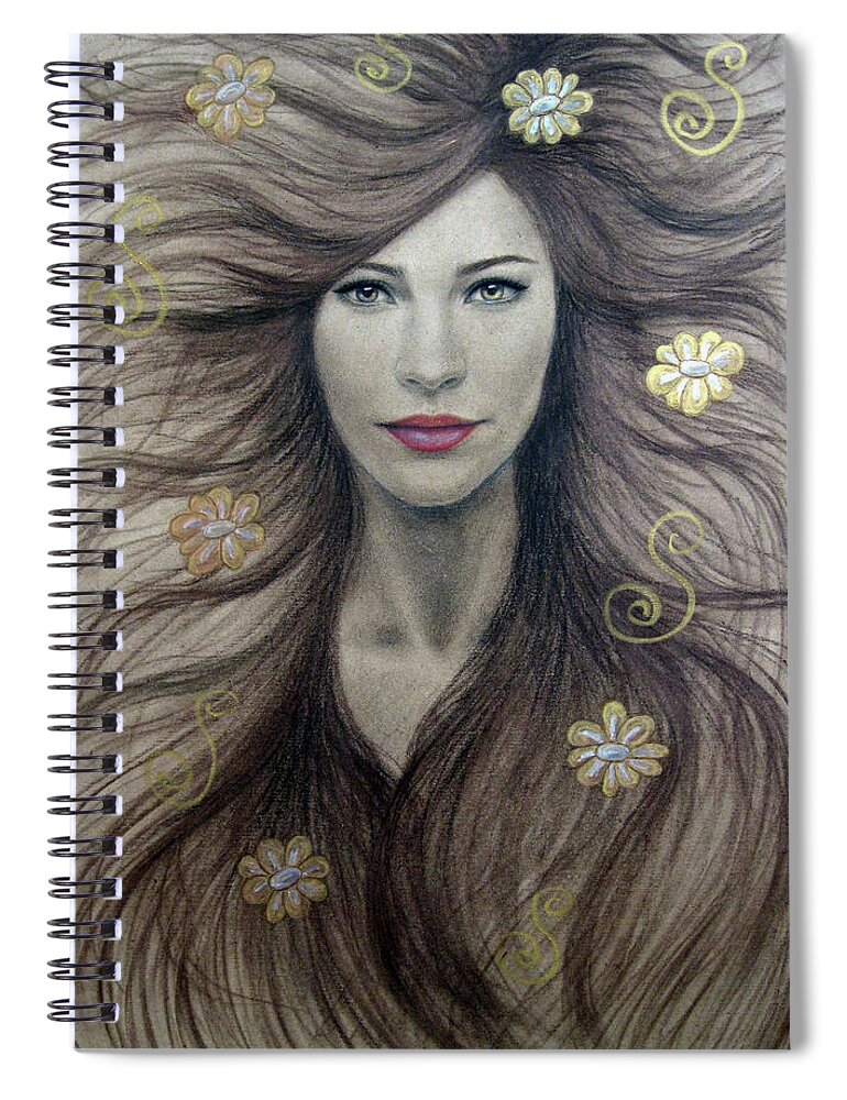 Artemis Spiral Notebook featuring the painting Artemis by Lynet McDonald