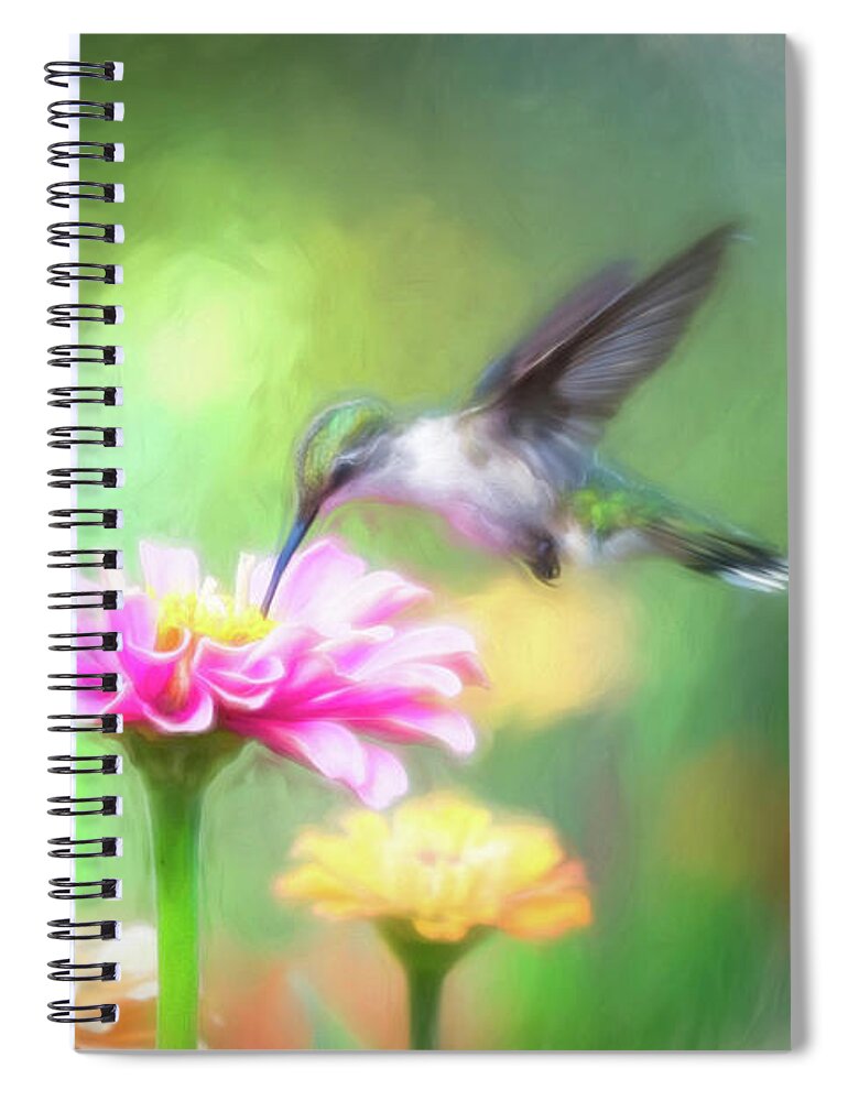 Nature Spiral Notebook featuring the photograph Artful Hummingbird by Linda Shannon Morgan
