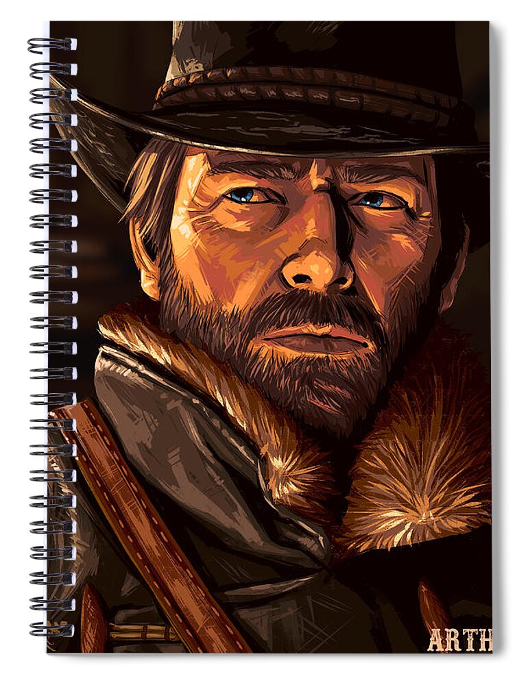 Arthur Morgan Spiral Notebook featuring the painting Arthur Morgan - Red Dead Redemption 2 by Darko B