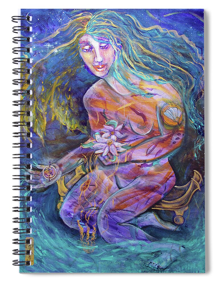 Healing Spiral Notebook featuring the painting Artifact of Healing by Feather Redfox