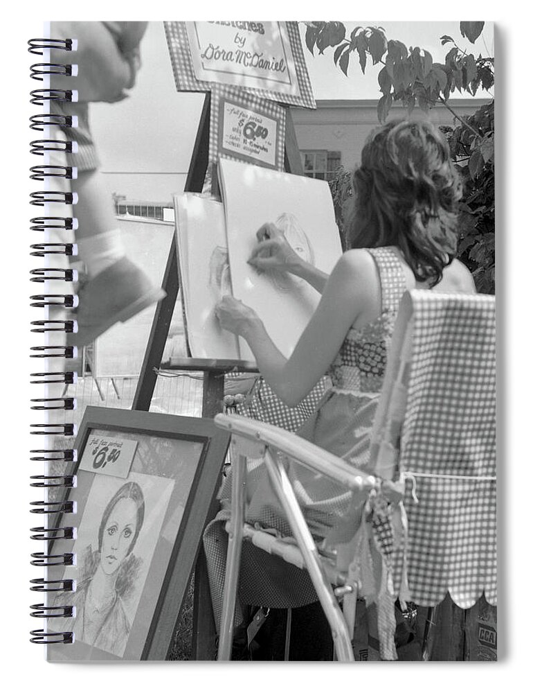 Georgia Spiral Notebook featuring the photograph Artist at Work, Roswell, Georgia 1974 by John Simmons