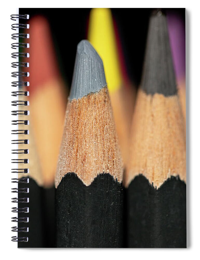 Pencil Spiral Notebook featuring the photograph Artist Tools - Macro 3 by Amelia Pearn
