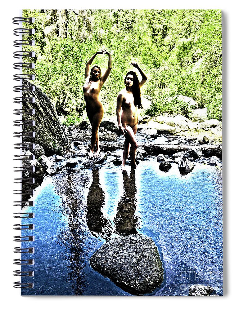 Girls Nude Spiral Notebook featuring the photograph Artists Nude Models by Robert WK Clark