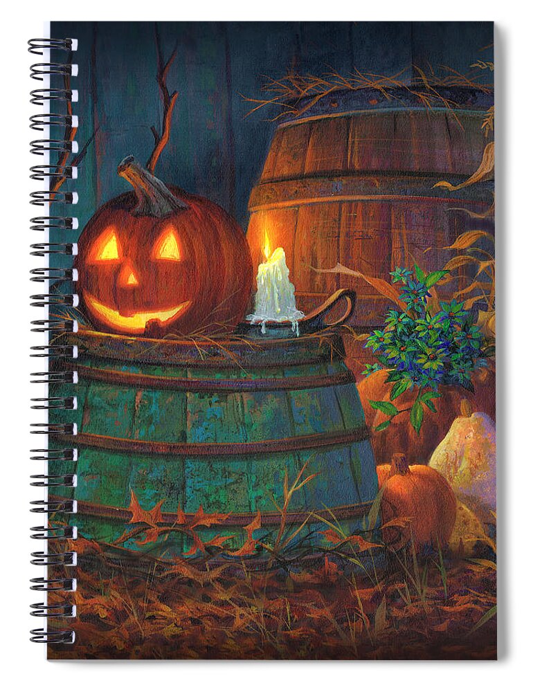 Michael Humphries Spiral Notebook featuring the painting The Great Pumpkin by Michael Humphries