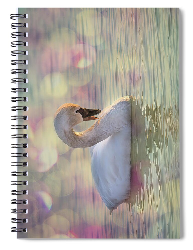 Bashful Spiral Notebook featuring the photograph Shy Swan by Patti Deters
