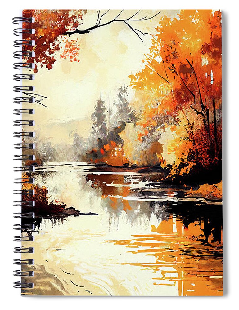 Georgia Spiral Notebook featuring the digital art Autumn Daydream by Mark E Tisdale